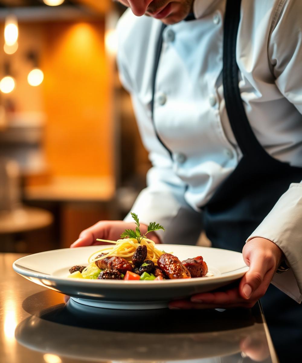 Chef plating at Top Rise